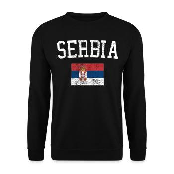Serbia - Unisex Sweatshirt - black - Front - Alina (178cm) & Michal (187cm)