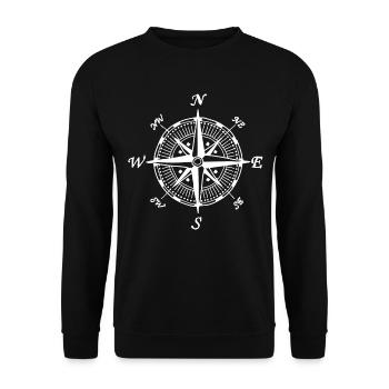 compass - Unisex Sweatshirt - black - Front - Alina (178cm) & Michal (187cm)