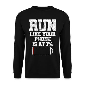 To run - Unisex Sweatshirt - black - Front - Alina (178cm) & Michal (187cm)