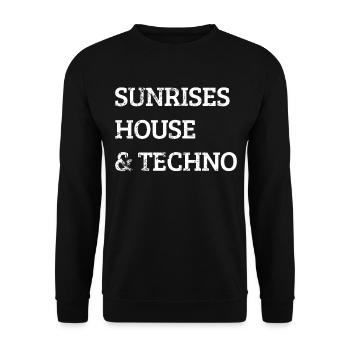 Sunrises House Music et Techno - Sweat-shirt Unisexe - noir - Devant - Alina (178cm) & Michal (187cm)