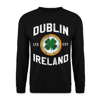 Dublin St Patricks Day Drinking Shirt - Unisex Sweatshirt - black - Front - Alina (178cm) & Michal (187cm)