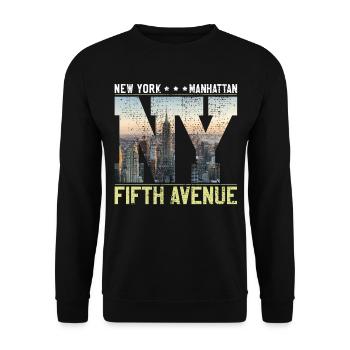 NEW YORK Big Apple City - Unisex Sweatshirt - black - Front - Alina (178cm) & Michal (187cm)