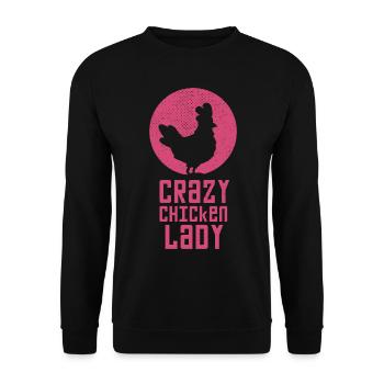 Crazy Chicken Lady - Unisex Sweatshirt - black - Front - Alina (178cm) & Michal (187cm)