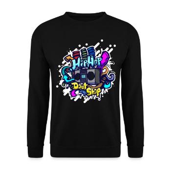 Hip Hop classic ghettoblaster graffiti - Unisex Sweatshirt - black - Front - Alina (178cm) & Michal (187cm)