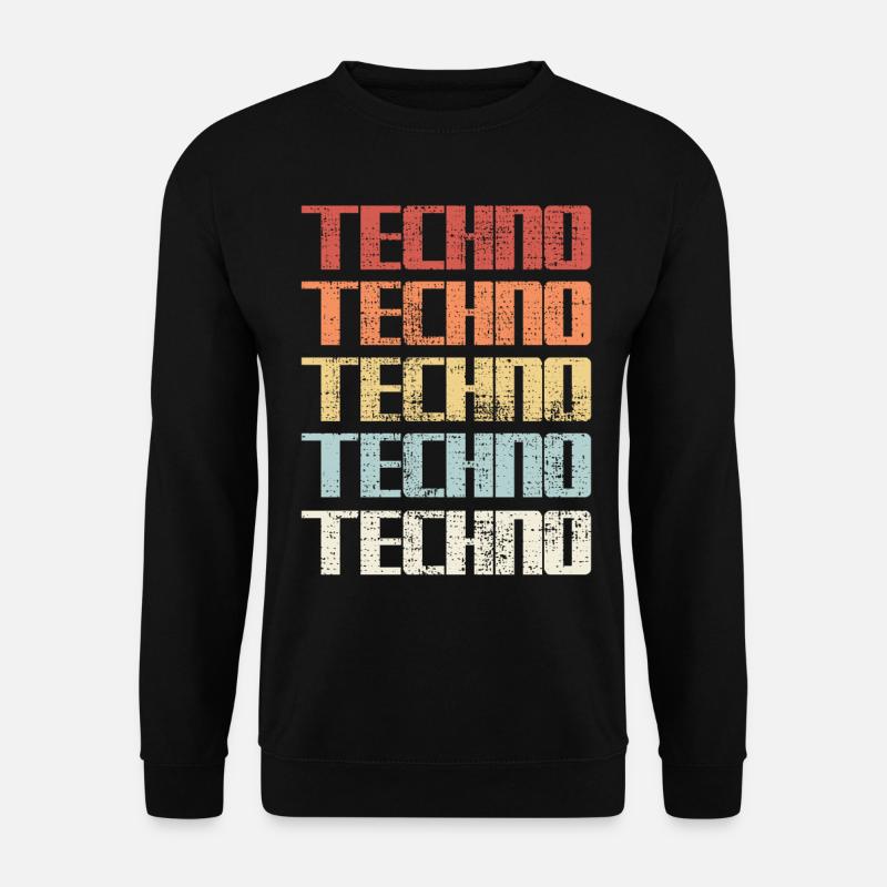 Retro Vintage Techno - Unisex Pullover - Schwarz
