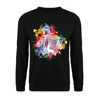 accordion - Unisex Sweatshirt - black - Front - Alina (178cm) & Michal (187cm)