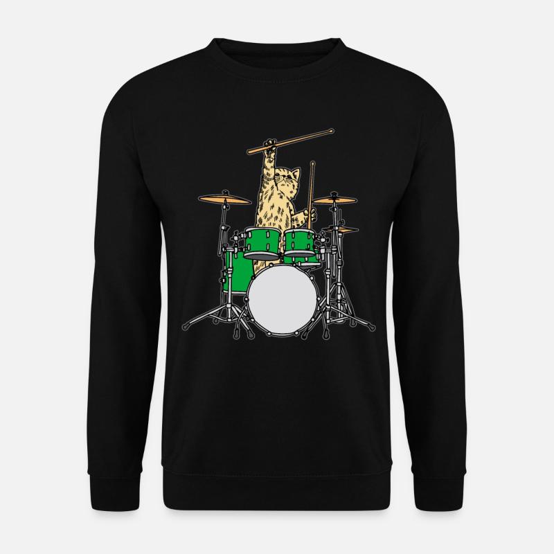 Cat drummer - Unisex Sweatshirt - black