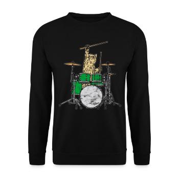 drummer - Unisex Sweatshirt - black - Front - Alina (178cm) & Michal (187cm)