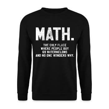 Math text task - Unisex Sweatshirt - black - Front - Alina (178cm) & Michal (187cm)