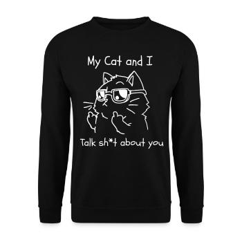mon chat et moi 01 - Sweat-shirt Unisexe - noir - Devant - Alina (178cm) & Michal (187cm)