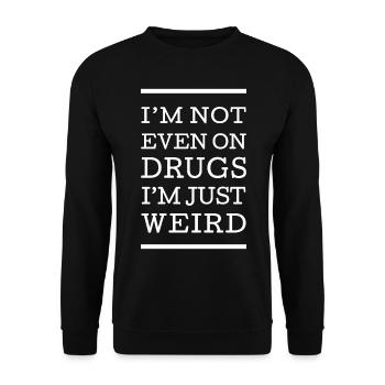 Seltsam Spruch Anders Aussenseiter - Unisex Pullover - Schwarz - Vorne - Alina (178cm) & Michal (187cm)