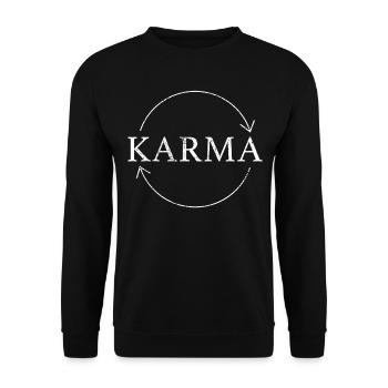 karma - Unisex Sweatshirt - black - Front - Alina (178cm) & Michal (187cm)