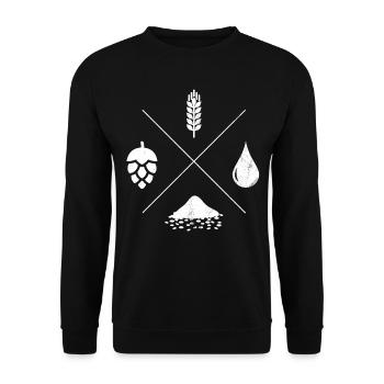 Bierbrauer Import Bier Liebe Retro Design - Unisex Pullover - Schwarz - Vorne - Alina (178cm) & Michal (187cm)