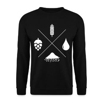 brewer - Unisex Sweatshirt - black - Front - Alina (178cm) & Michal (187cm)