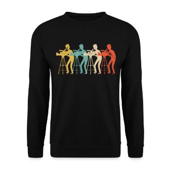 Cameraman Vintage Retro Director Film Crew - Unisex Sweatshirt - black - Front - Alina (178cm) & Michal (187cm)