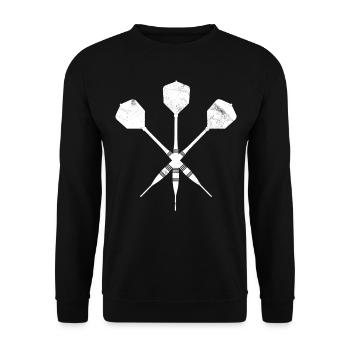 Dart Pfeile Vintage TShirt Grarik Design Geschenk - Unisex Pullover - Schwarz - Vorne - Alina (178cm) & Michal (187cm)