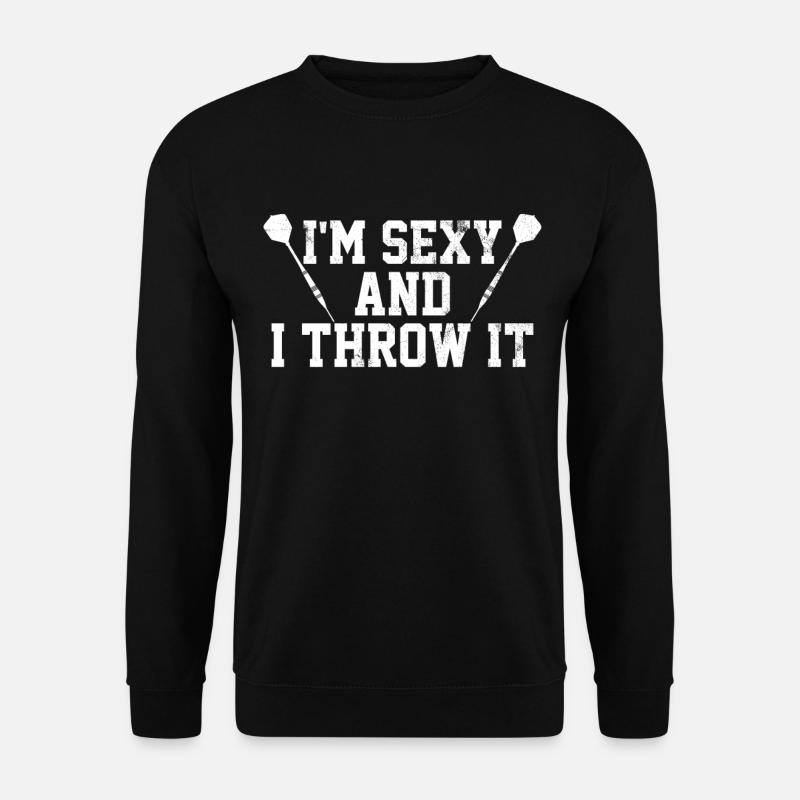 Funny darts saying - Unisex Sweatshirt - black