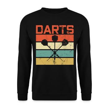 Retro darter darts - Unisex Sweatshirt - black - Front - Alina (178cm) & Michal (187cm)