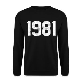 1981 Anniversaire numéro de l’année - Sweat-shirt Unisexe - noir - Devant - Alina (178cm) & Michal (187cm)