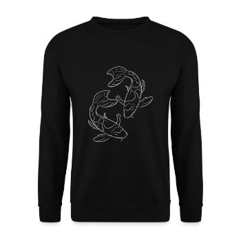 Koi Karpfen - Unisex Pullover - Schwarz - Vorne - Alina (178cm) & Michal (187cm)