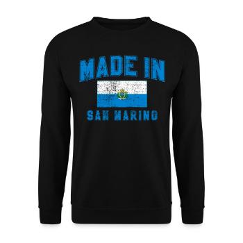 Made in San Marino - Unisex Pullover - Schwarz - Vorne - Alina (178cm) & Michal (187cm)