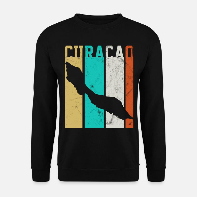 CURACAO LANDKARTE RETRO - Unisex Pullover - Schwarz