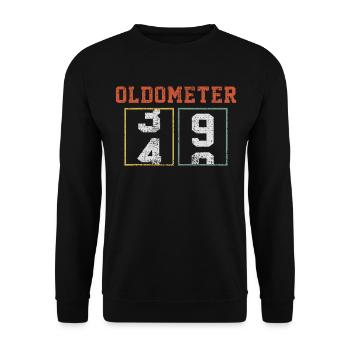 40 will be Oldometer birthday - Unisex Sweatshirt - black - Front - Alina (178cm) & Michal (187cm)