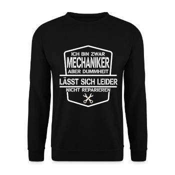Mechaniker - Unisex Pullover - Schwarz - Vorne - Alina (178cm) & Michal (187cm)