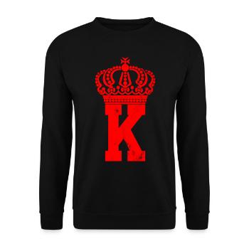 Poker Koenig Karte - Unisex Pullover - Schwarz - Vorne - Alina (178cm) & Michal (187cm)