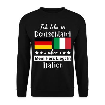 Deutschland Italien - Unisex Pullover - Schwarz - Vorne - Alina (178cm) & Michal (187cm)