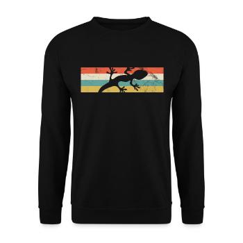 Gecko Gecko Gecko - Unisex Sweatshirt - black - Front - Alina (178cm) & Michal (187cm)
