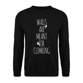Klettern Spruch T Shirt - Unisex Pullover - Schwarz - Vorne - Alina (178cm) & Michal (187cm)