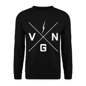 Vegan Power Protein - Unisex Sweatshirt - black - Front - Alina (178cm) & Michal (187cm)