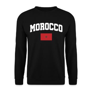Marokko Flagge - Unisex Pullover - Schwarz - Vorne - Alina (178cm) & Michal (187cm)