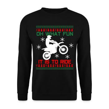 Motocross Christmas design - Unisex Sweatshirt - black - Front - Alina (178cm) & Michal (187cm)
