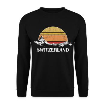 Suisse Alpes Cervin Vintage Retro Cadeau - Sweat-shirt Unisexe - noir - Devant - Alina (178cm) & Michal (187cm)