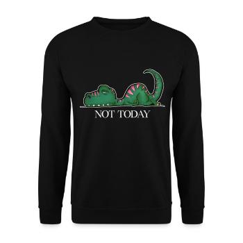 Dino TRex Dinosaure Fatigué No Buck Lazy Gift - Sweat-shirt Unisexe - noir - Devant - Alina (178cm) & Michal (187cm)