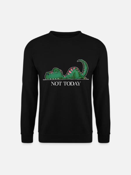 Dino TRex Dinosaurier Müde Kein Bock Faul Geschenk - Unisex Pullover - Schwarz
