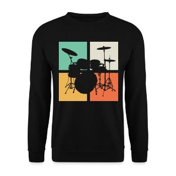 Schlagzeug Set Drumline - Unisex Pullover - Schwarz - Vorne - Alina (178cm) & Michal (187cm)