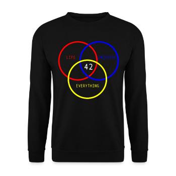 42 Sci Fi Is The Answer - Unisex Sweatshirt - black - Front - Alina (178cm) & Michal (187cm)