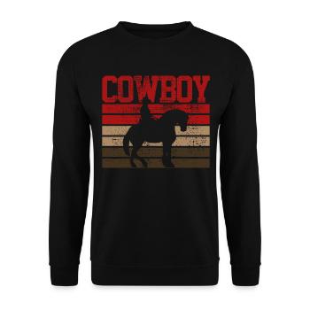 cow-boy - Sweat-shirt Unisexe - noir - Devant - Alina (178cm) & Michal (187cm)