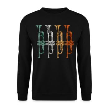 Trumpet - Unisex Sweatshirt - black - Front - Alina (178cm) & Michal (187cm)