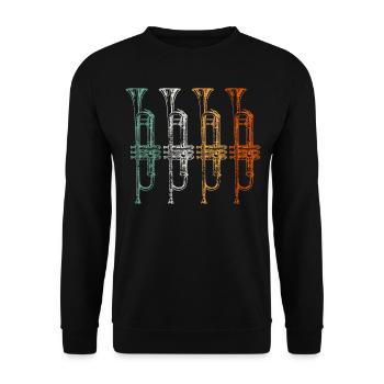trumpet - Unisex Sweatshirt - black - Front - Alina (178cm) & Michal (187cm)