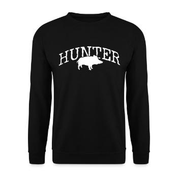 Wildschwein Jagt Jagen - Unisex Pullover - Schwarz - Vorne - Alina (178cm) & Michal (187cm)
