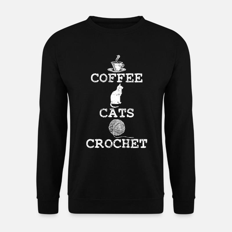 Haekeln coffee cats - Unisex Sweatshirt - black