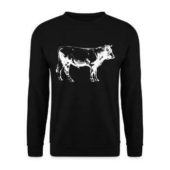 Cow - Unisex Sweatshirt - black - Front - Alina (178cm) & Michal (187cm)