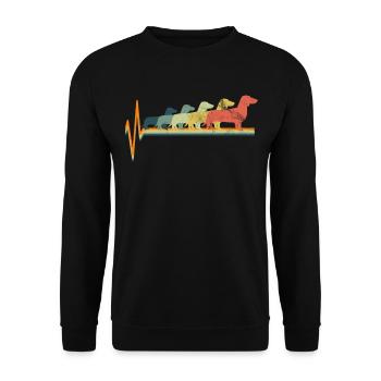 DACHSHUND SHIRT - Unisex Pullover - Schwarz - Vorne - Alina (178cm) & Michal (187cm)