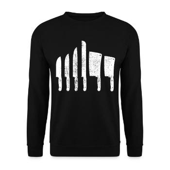 Knife chef butcher meat - Unisex Sweatshirt - black - Front - Alina (178cm) & Michal (187cm)