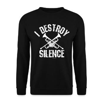 Trompeten Trompete - Unisex Pullover - Schwarz - Vorne - Alina (178cm) & Michal (187cm)