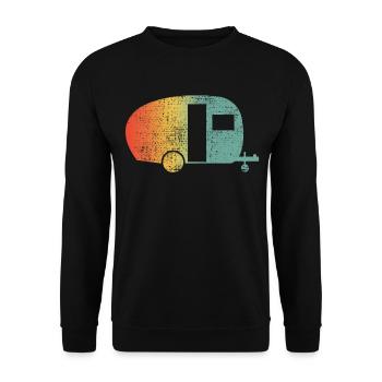 Camping caravan rainbow - Unisex Sweatshirt - black - Front - Alina (178cm) & Michal (187cm)